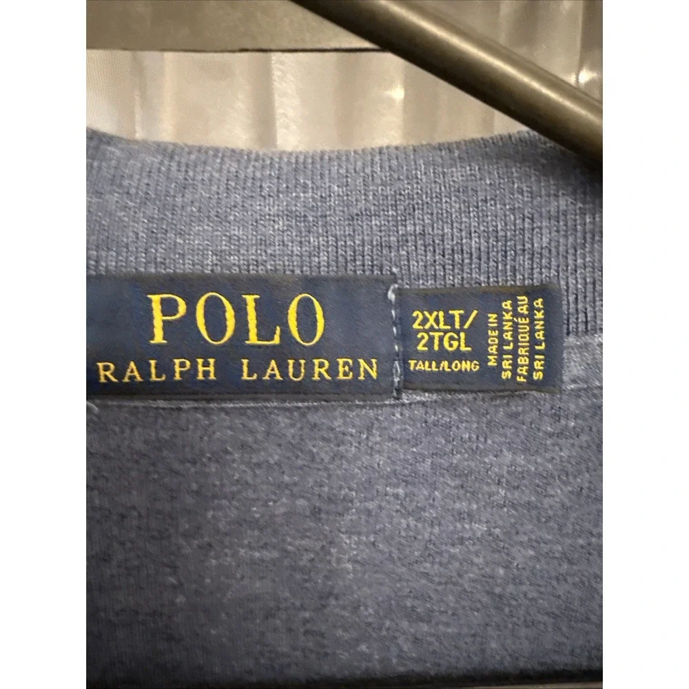 Polo Ralph Lauren 2XLT Shirt Mens Big & Tall Blue Long Sleeve Interlock Cotton